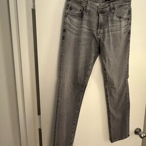 AG Adriano Goldschmied Men's Slim Straight Gray Jeans